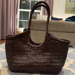 Altica Dark Brown Woven Tote Bag